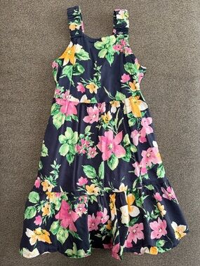 Old Navy Navy Floral Sundress with Pink & Yellow Blooms